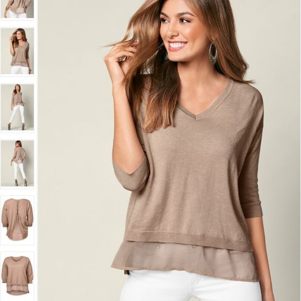 LACE UP BACK SWEATER